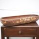 Vintage wooden basket, wooden basket with flower patterns, hand painted signed, kitchen, fruit bowl