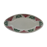 Pat de service art déco, motif floral, en faience, Christiane HBC