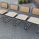 Set of 4 vintage chairs  Cesca B32 in black and chrome