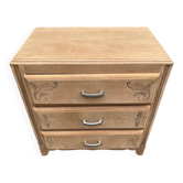 Petite commode art déco rénovée en chêne brut 1950