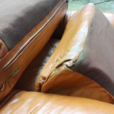 Fauteuil en cuir marron