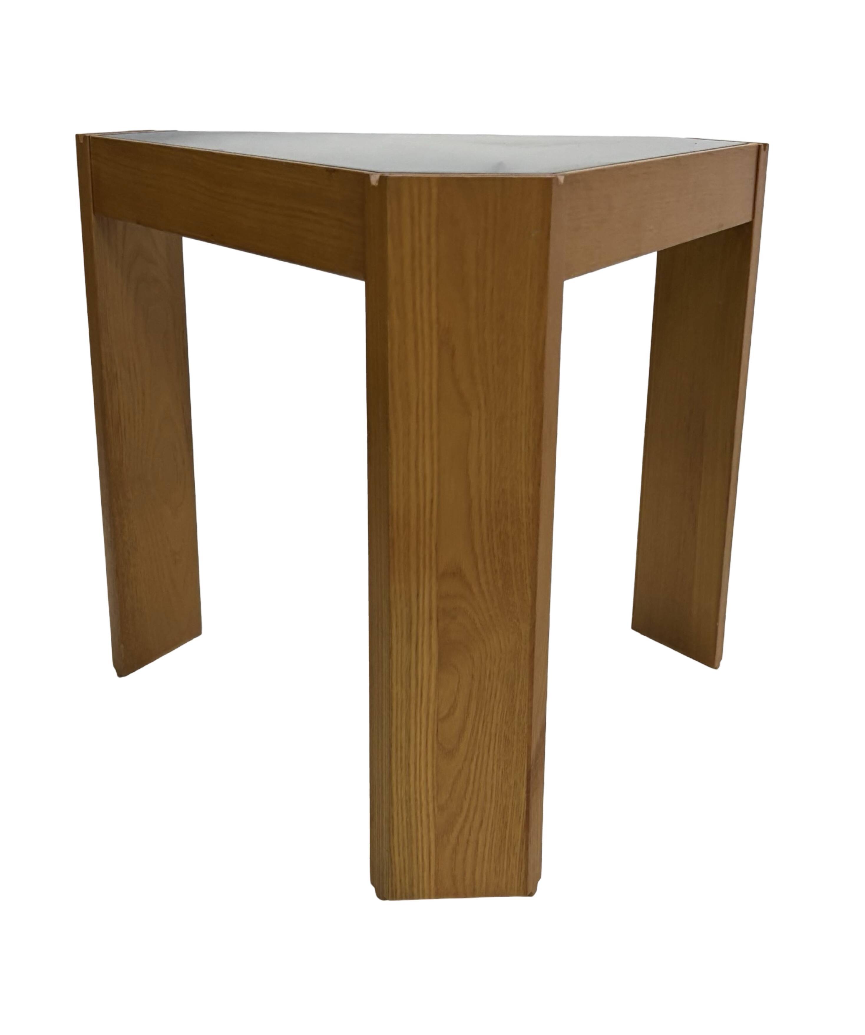 Vintage side table by Porada Arredi, 1970s wood and glass