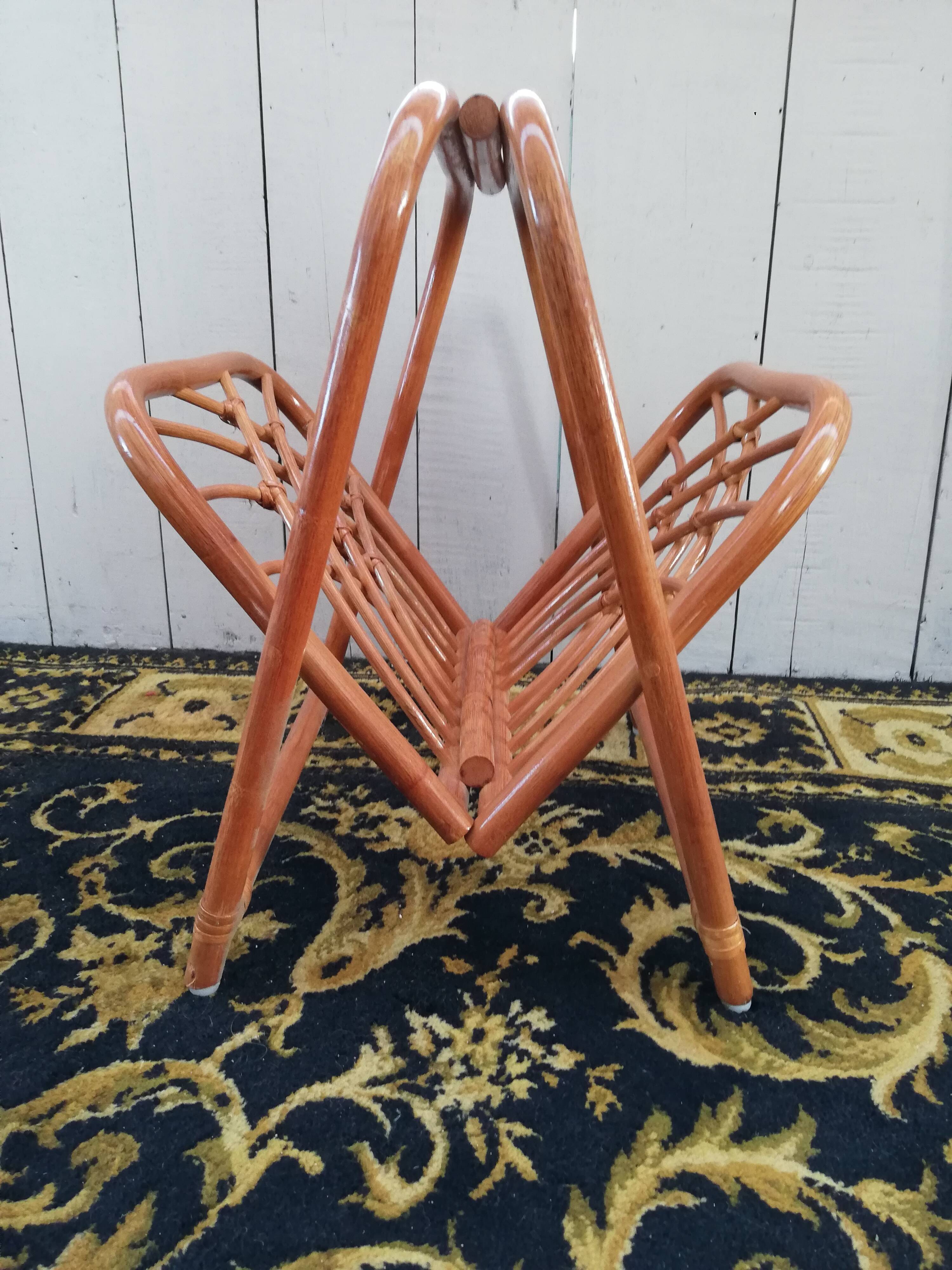 Vintage rattan magazine door, Czech