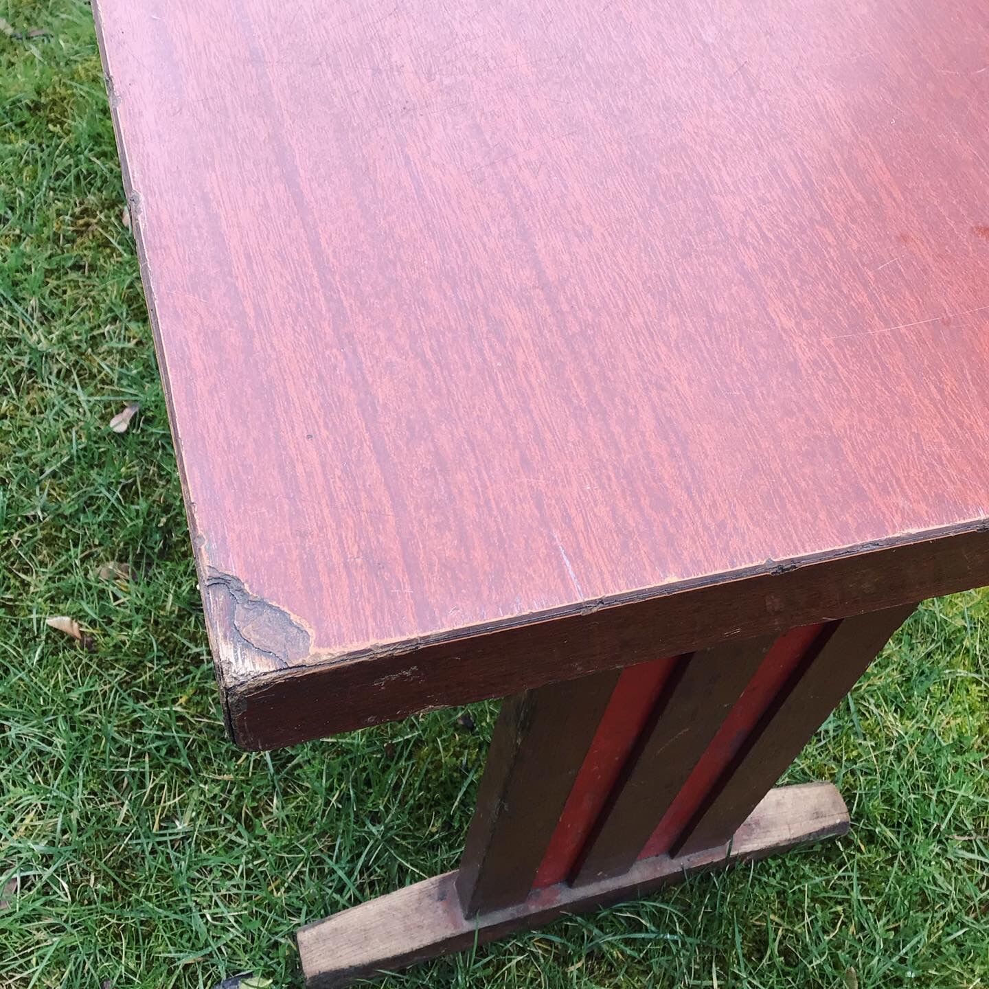 Burgundy red bistro table