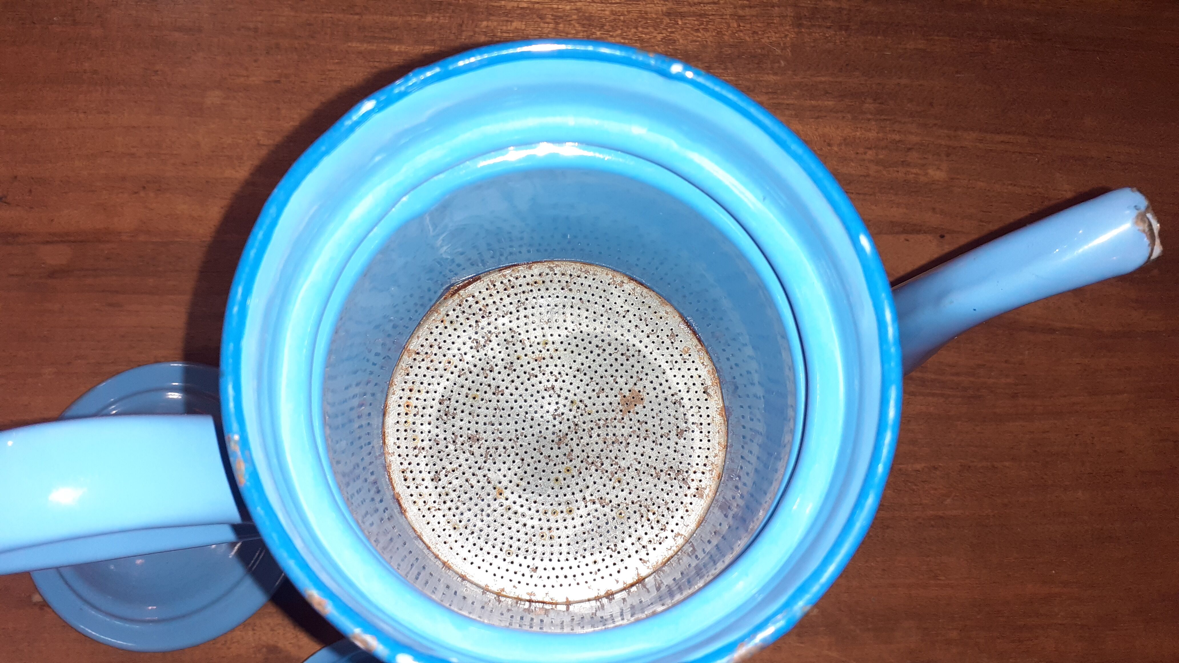 Blue email coffee maker