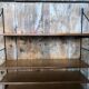 Ancienne etagère murale modulable tomado métal noir + bois clair vintage