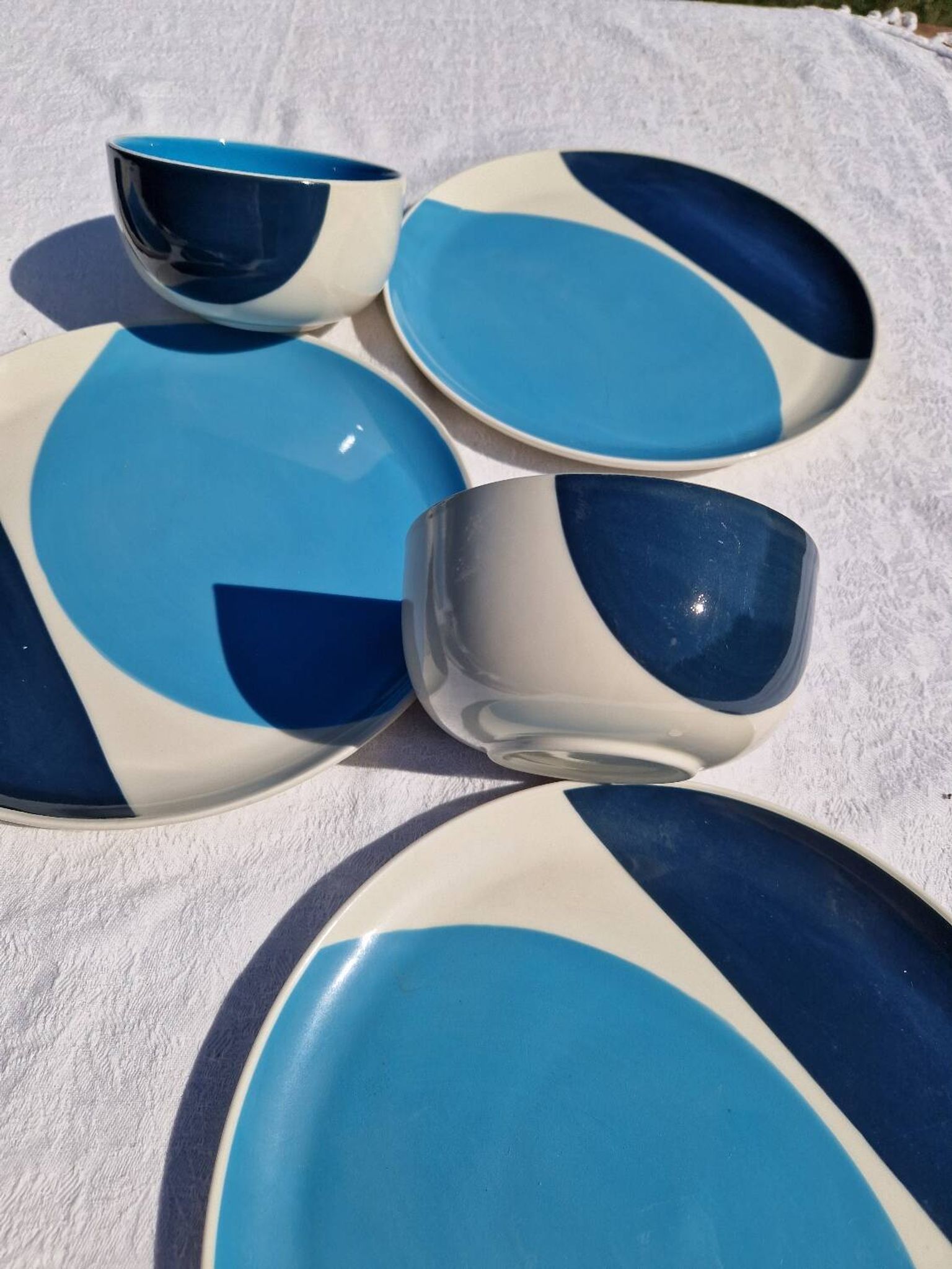 Set of 8 Plates and 2 Bowls Julie Goodwin Habitat Longitude Blue Stoneware Style