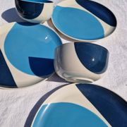 Set of 8 Plates and 2 Bowls Julie Goodwin Habitat Longitude Blue Stoneware Style