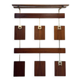 Vintage teak wall coat rack