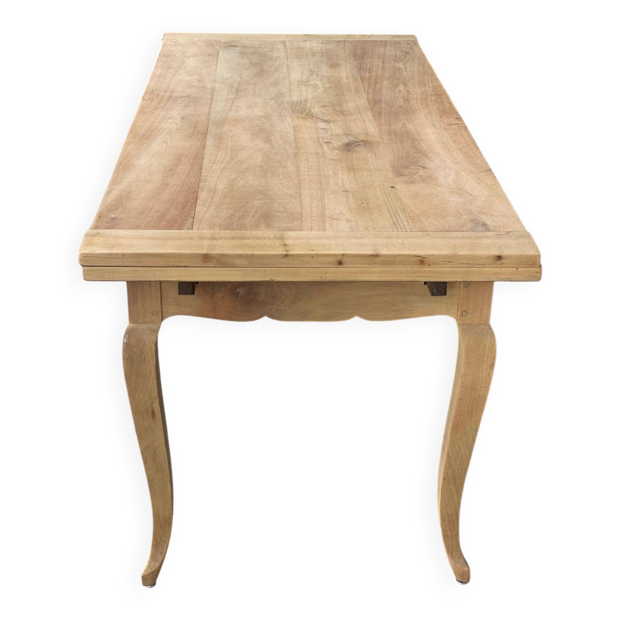 Louis XV extendable dining table from the 18th century, renovated in solid oak, 315cm