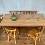 Table de ferme en bois à 2 tiroirs