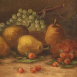 Italian signed painting still life with fruit from the 20th century