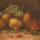 Peinture signée italienne Nature morte aux fruits du XXème siècle