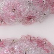 Set of 2 Murano Wall Light Pink Flower by Seguso, 1970
