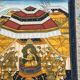 Large Persian painting on silk - large decorative hanging - scene of