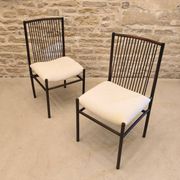 Pair of sculptural chairs, Brazilian design, Joaquim Tenreiro, 1950