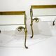Pair of side tables, glass and brass, 1940s