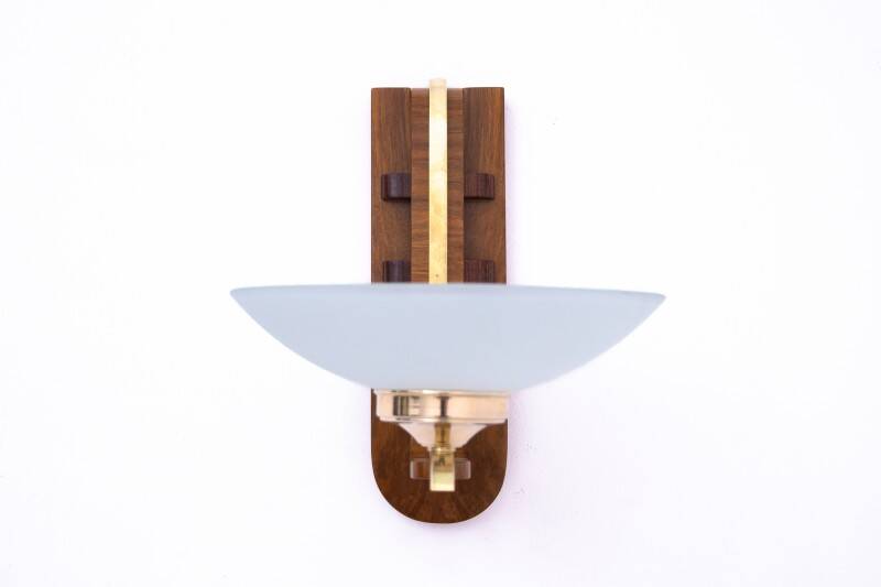 Set of five unique Art Deco wall lamps, Poland, 1950s.