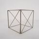 Rare metal and glass side table by Max Sauze, Isocele, France 1960's