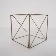 Rare metal and glass side table by Max Sauze, Isocele, France 1960's