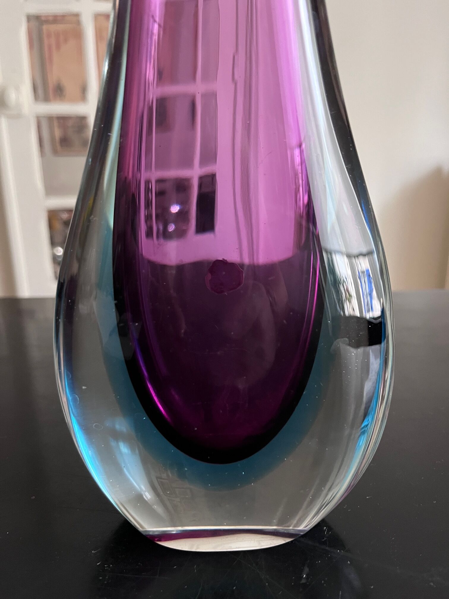 Sommerso vase in Murano glass