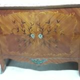 Low bronze marquèterie and marble top
