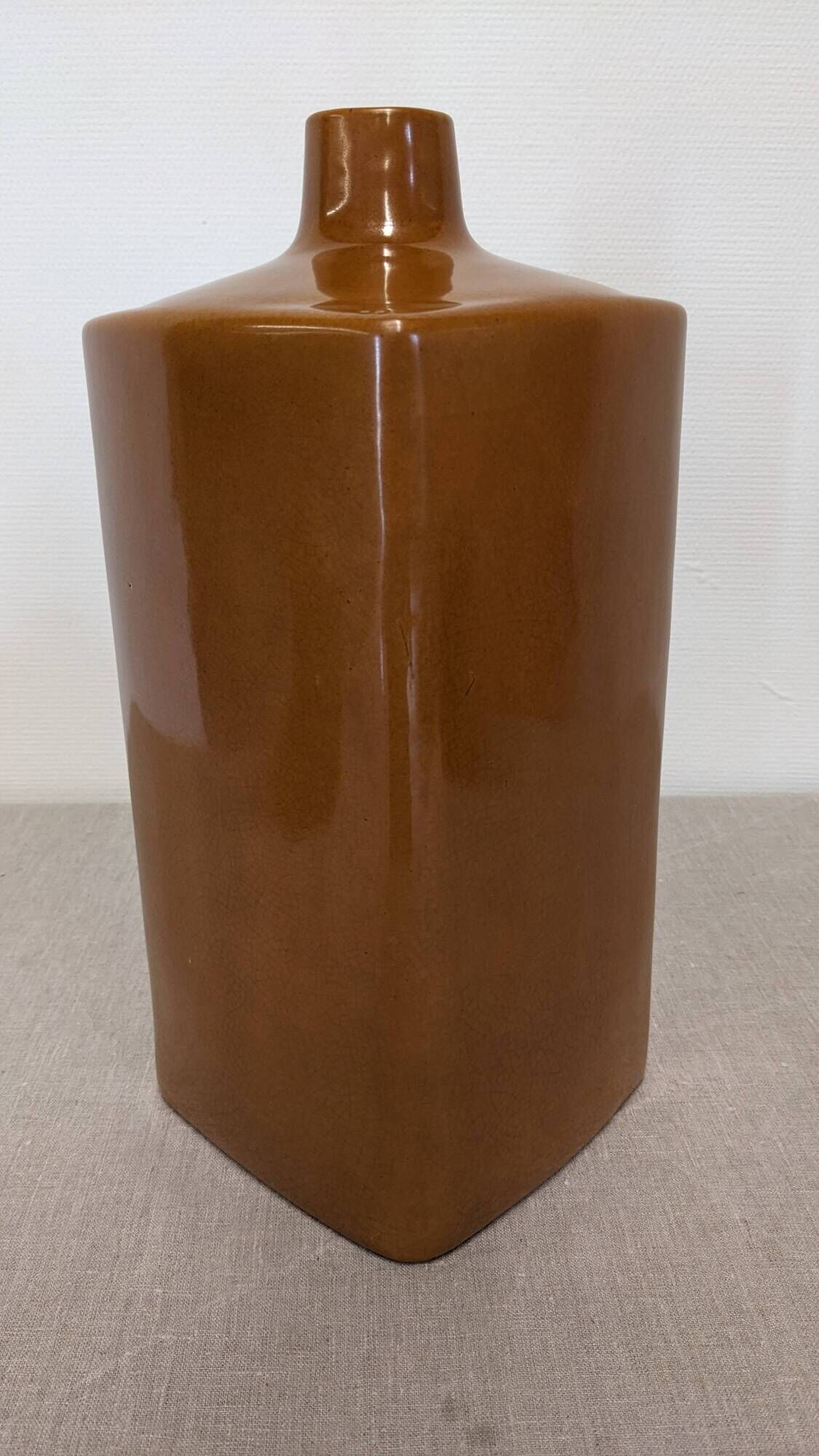 Set of 3 coloured earthenware vases Les Jardins d'Ulysse, France circa 1990