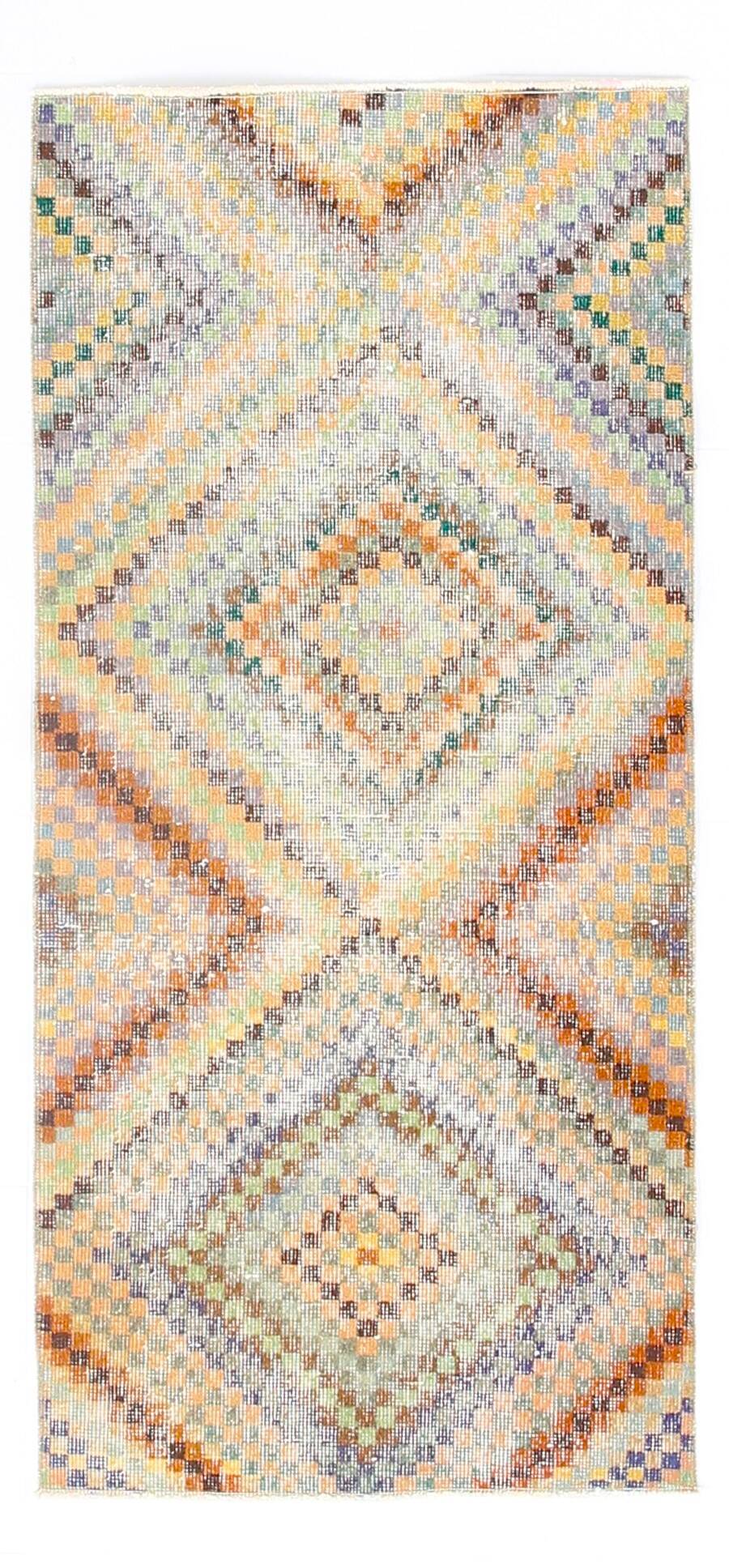 2x5 Turkish Multicolor Vintage Kitchen Runner Rug, 71x154Cm