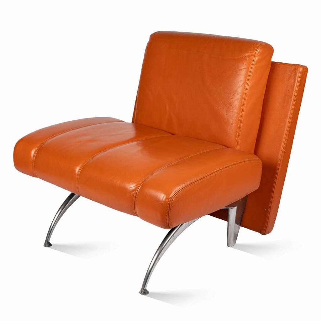 A unique armchair made of genuine leather and designed by the luxury Italian brand Moroso.
