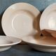 Six pastel earthenware plates from Digoin and Sarreguemines antiques
