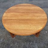 Vintage round teak coffee table by Niels Bach for Randers Møbelfabrik, 1960s
