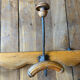 Wall coat rack in wood and old metal