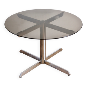 Table en verre et acier
