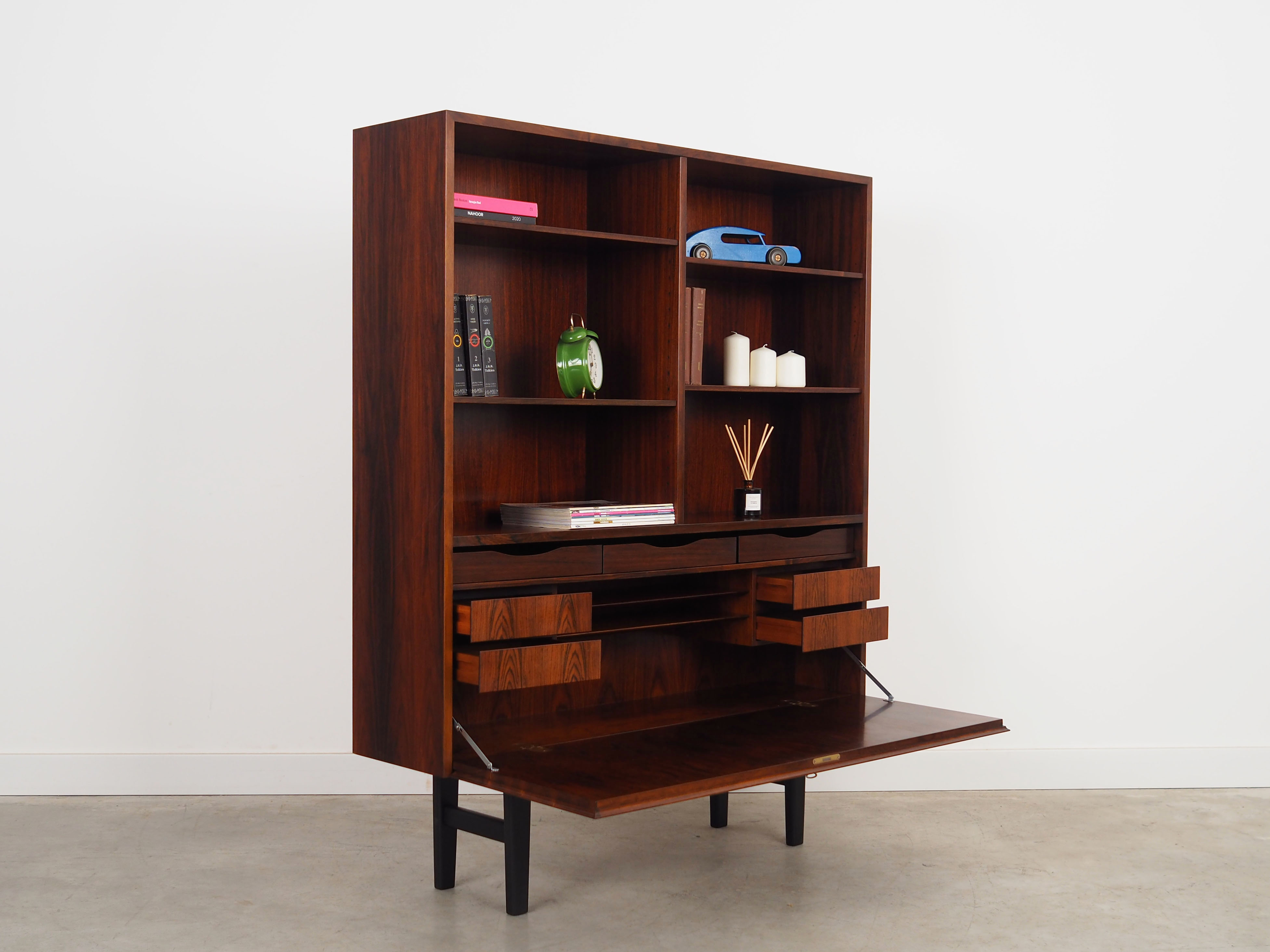Rosewood bookcase, danish design, 1960s, manufactured by omann jun