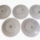 Set of 5 flat plates in antique earthenware – Saint-Amand – "Anemone"