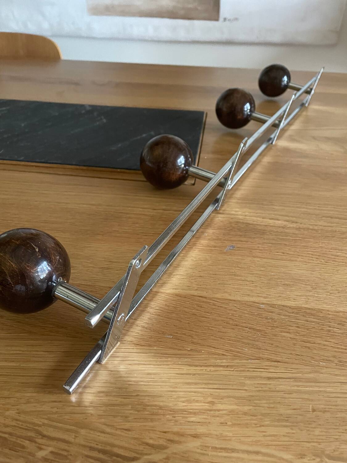 Wooden ball wall coat rack