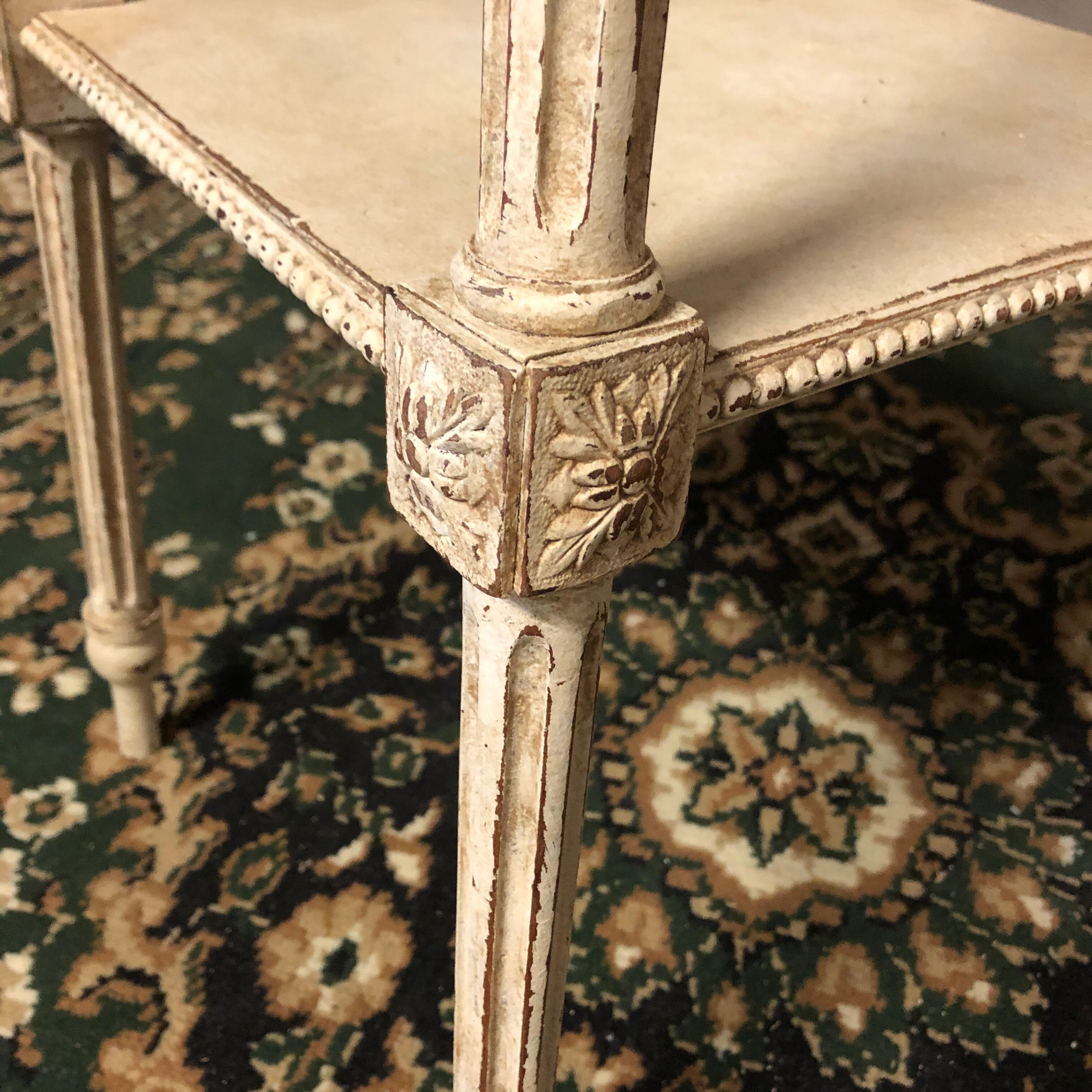 Old wooden harness antique patina and green stone