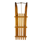 Vintage solid beech sled signed La Hutte - 110 cm