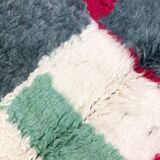 Moroccan Berber Boujaad gray rug with colorful patterns 2.44x1.58m
