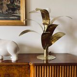 Lampe de sol table en laiton de palmier Bottega Gadda Italie, 1960