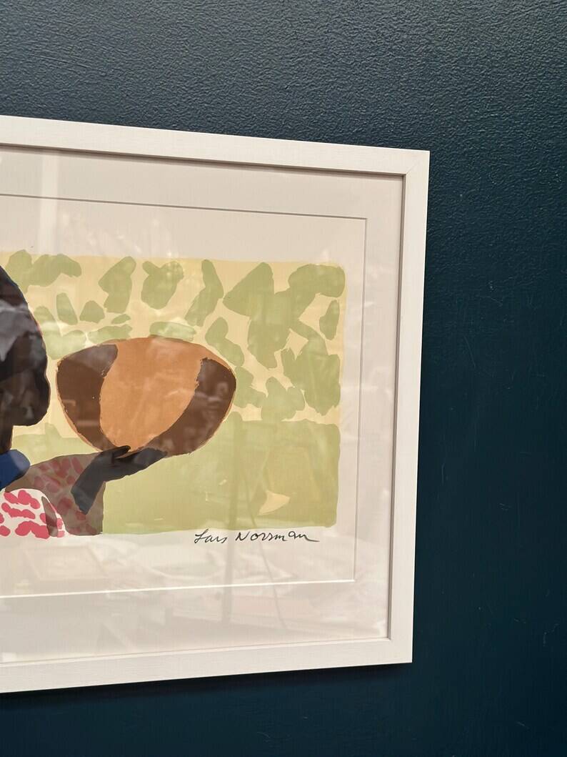 Original Swedish Color Lithograph – “Woman” by Lars Norrman – Signed
