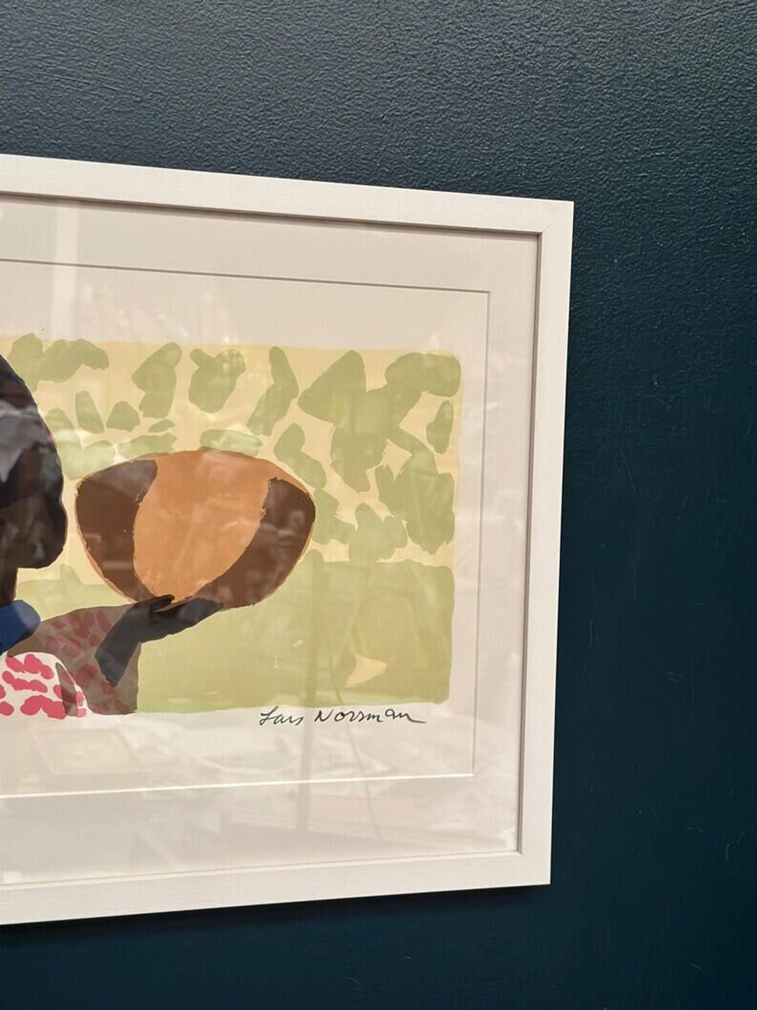 Original Swedish Color Lithograph – “Woman” by Lars Norrman – Signed