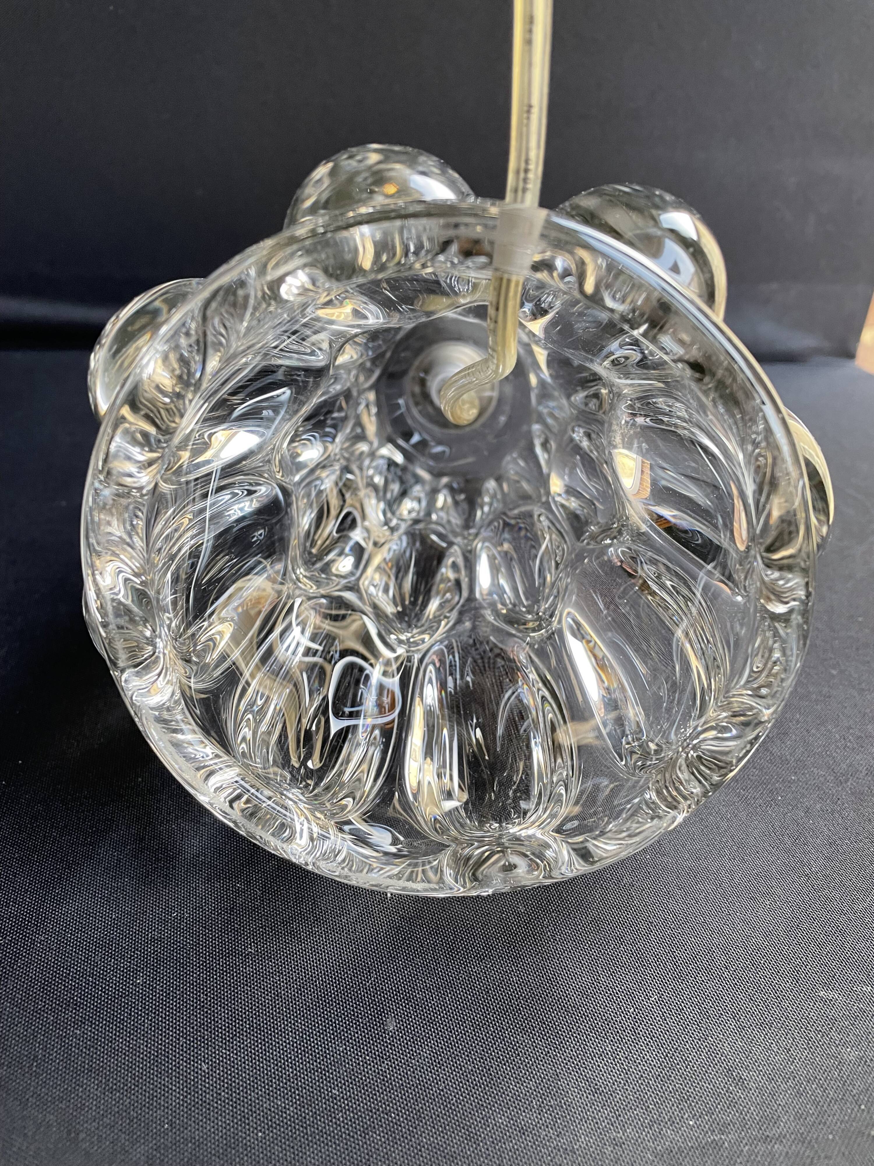 Schneider Glassworks - Important Lamp Foot - Molded Crystal - Conical with Godrons