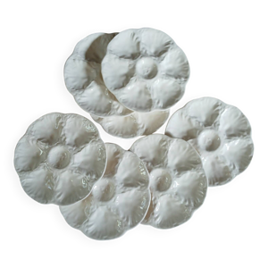 7 assiettes à huitres - gien