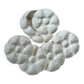 7 assiettes à huitres anciennes Gien