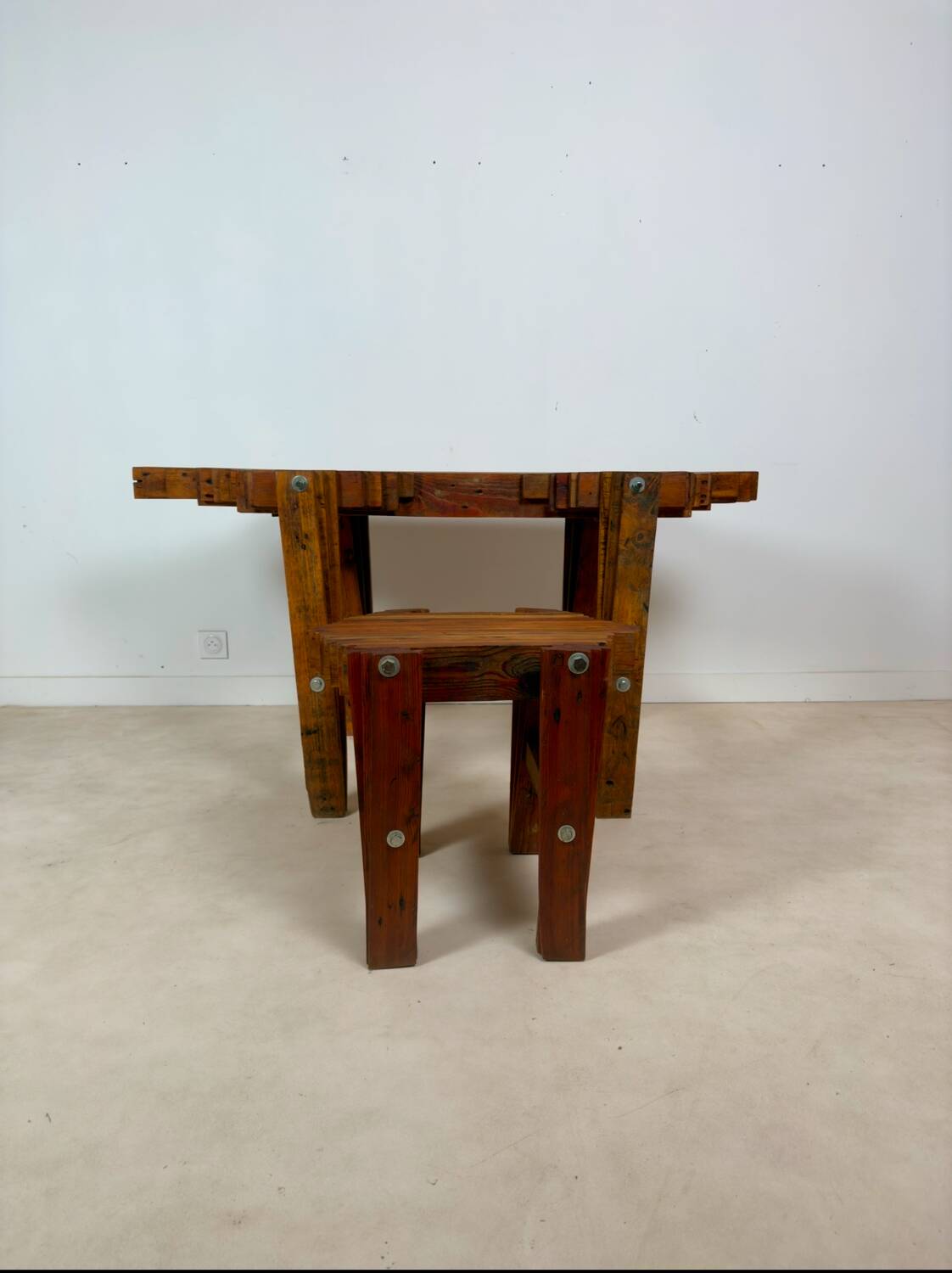 Designer desk, console table and matching stool