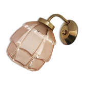 Art Deco wall lamp in pink glass