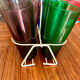 7 coloured glass glasses, 1960s-70s