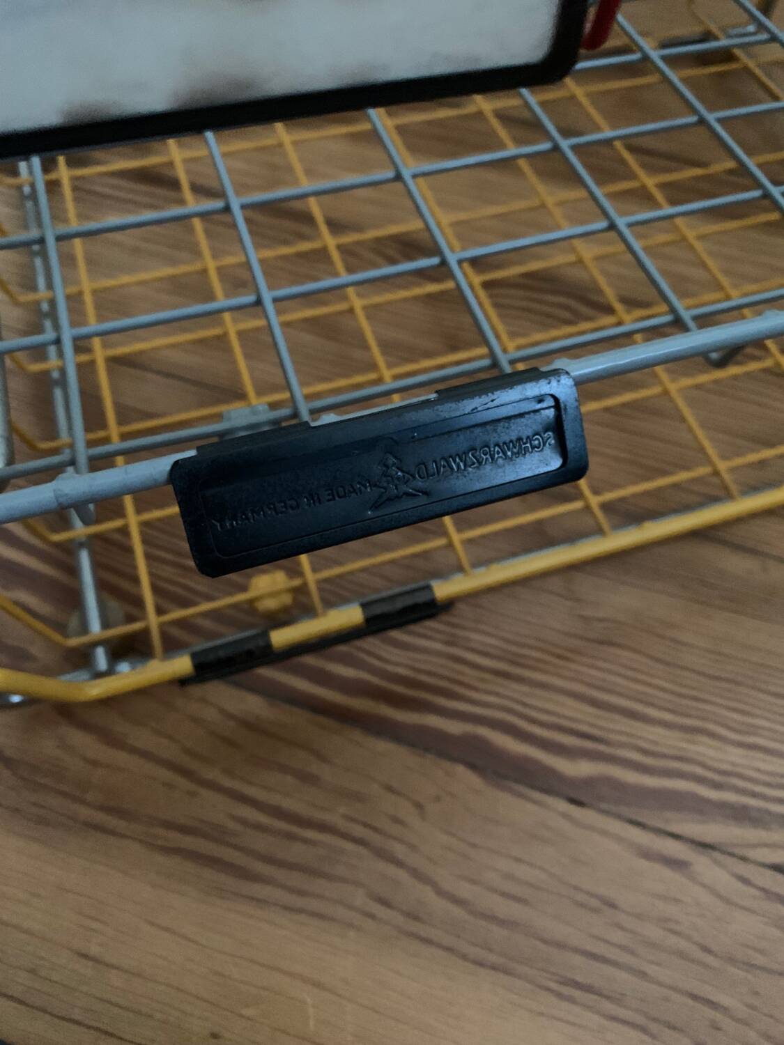 Metal desk shelf with sliding compartment, German-made Scharzwald brand, 1950s