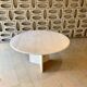 Round travertine dining table